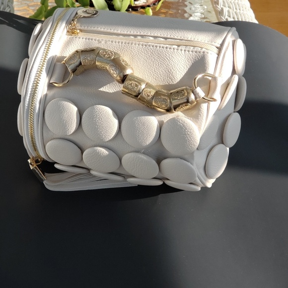 OLIVIA- (Cream) Boston Button Tassel Bag - Picture 2 of 4